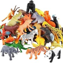 hk toys 12 Piece Mini Jungle Animals Toys Set,Wild Animal Kingdom Figures Set-picture-47