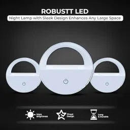 Robustt 1W LED Smart Sensor Night Light | White Plug Night Lamp For Bedroom|Pack of 1 Smart Sensor Light image 2