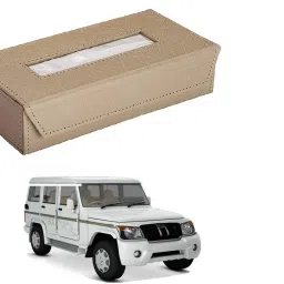 Car Tissue Box Paper Tissue Holder Beige with 200 Sheets(100 Pulls) For Mahindra Bolero XL Vehicle Tissue Dispenser-image-40