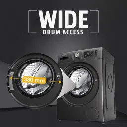 whirlpool 8 kg 5 Star Inverter Steam Technology, 100+ Tough Stains, 6th Sense Soft Move Fully Automatic Front Load with In-built Heater Grey image 5