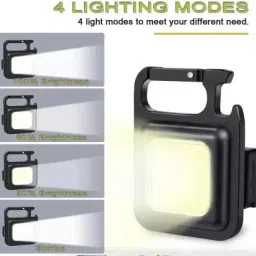 vr bright lite HOMEZZ Keychain Led Light with Bottle Opener, Magnetic Base and Folding Bracket 5 hrs Torch Emergency Light image 2