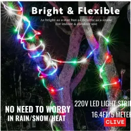 clive india 100 LEDs 10.1 m Multicolor Color Changing, Flickering, Steady String Rice Lights image 2