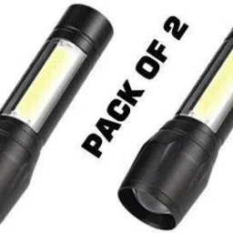 (pack of 2) USB Rechargeable Torchlight Super Bright Pocket Zoom COB USB Charging Torch Led Flashlight Water Proof Torch Torch (Black : Rechargeable) Torch (Black : Rechargeable) 4 hrs Torch Emergency Light-64