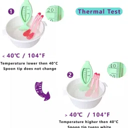 smiker Temperature & heat Sensing Color changing Silicone feeding fork For Infants- Silicon image 4