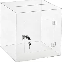 Acrylic Donation Box, Dan Petra, Drop Box, Ballot Box with Lock Facility (6x6x6) Coin Bank-image-32