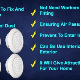 myy brand Round Wall Ventilation Air Hole Closer Mosquito Net Dust Controller White 12 PSC (4 INCH) Insect Net image 3