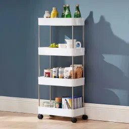 4 Layer Portable Modern Trolly Plastic Fruit & Vegetable Basket Plastic Kitchen Trolley-image-39