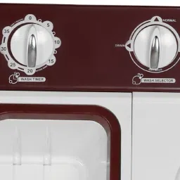 onida 8 kg 5 star and In-built Basket Semi Automatic Top Load Red, White image 3