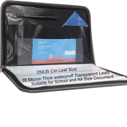 kopila PU 20 Heavy Leaf's Grey office/document holder/certificate/report file folder Set of 1 A4 & FS Size image 2