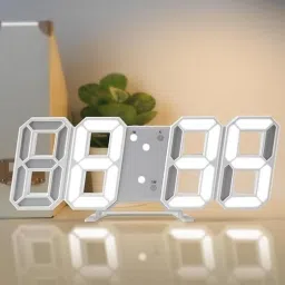 Digital White Clock-17