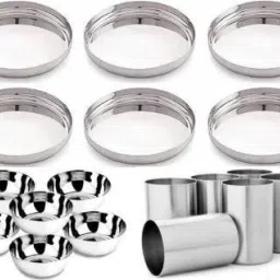 Pack of 18 Steel Stainless Steel 18 Pcs Dinner Set-image-76