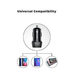ultraprolink Mach 24W Type A 2-Port Car Charger (Type A to Type C Cable, Smart Charge, Black) image 4