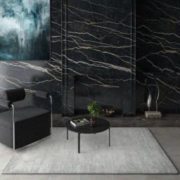 Ivory Solid Wool and Viscose 6 ft X 9 ft Hand Woven Carpet-image-92
