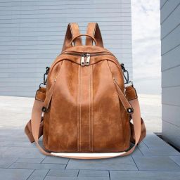 Medium 25 L Laptop Backpack Women Leather Convertible Shoulder Bag Ladies Anti theft Satchel Sling Travel-image-60
