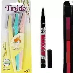 Beaulip Combo of FACIAL RAZOR WITH BLACK EYELINER AND 5 IN 1 RED LIPSTICK-image-27