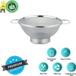 Stainless Steel Wire Mesh Filter Colander Mesh Strainer Multipurpose Basket Collapsible Colander-12