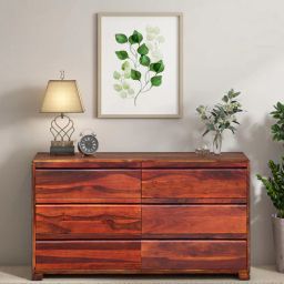 woodsworth from pepperfry Segur Sheesham Wood Chest Of Drawers In Honey Oak Finish-picture-36