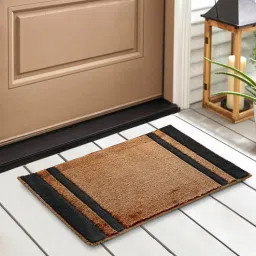 saral home Beige Geometric Poly Propylene 24 x 16 Inches Anti Skid Door Mat-picture-22