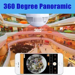 Maizic Smarthome 360D Fisheye WiFi IP Spy Camera Bulb Motion Detector Night Vision Live View Security Camera image 2