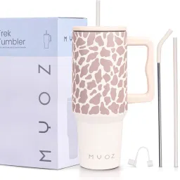 Stainless Steel Vacuum Double Insulated Tumbler with Lid, Cap, Handle & Straw 1200 ml Bottle-11