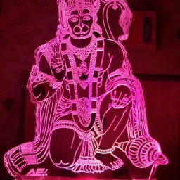 grishma fashion Acrylic Color Changing 3D Visual Illusion LED Multicolor Night Lamp Hanuman_01 Night Lamp image 3