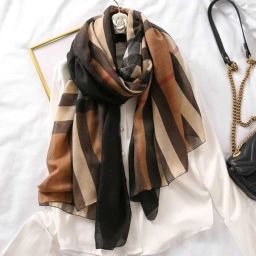 Printed Viscose Women Brown Stole, Scarf, Fancy Scarf-image-40