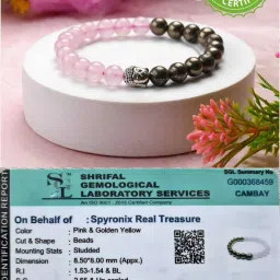 Pyrite, Stone, Rose Quartz Crystal Bracelet-9