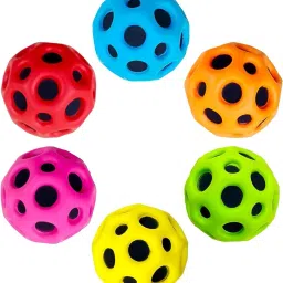 High Bouncing Moon Ball Soft Rubber Boys and Girl Pack of 2 RANDOM color Ball - 6 cm-image-58