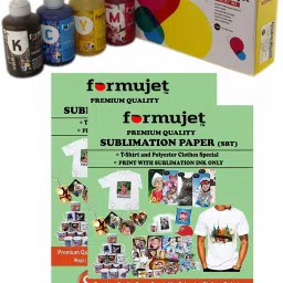 Formujet Combo pack of Sublimation Ink & Sublimation Paper_ DTP SUB_4ColorInk_100g Black + Tri Color Combo Pack Ink Bottle-picture-6