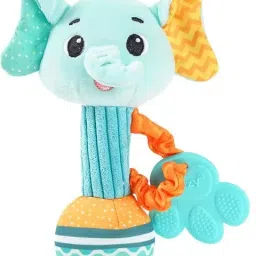jinglers 5 in 1 Soft Rattle Toy for Baby with Teether Crinkle Ears&Squeeky Sound Rattle image 3