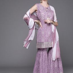 varanga Women Pure Cotton Kurti Sharara Dupatta Set-picture-20