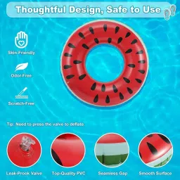 stadash Inflatable Pool Float, Watermelon Shaped Summer Pool Swimming Float Tube Ring image 3