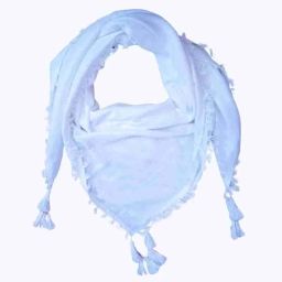 Solid, Self Design, Checkered Polycotton Men White Fancy Scarf, Scarf, Faux Turtleneck Neck Cover, Stole-picture-16