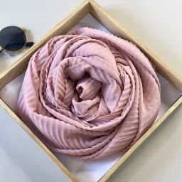 Solid Georgette Women Pink Scarf-image-8
