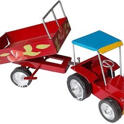 Metal Tractor Iron Tractor Lokhand Tractor Toy with Trolley for Your Kids-12