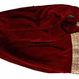 Velvet Embroidered Gold, Maroon Men Dupatta-12