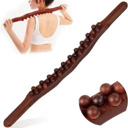 ACUWORLD Massage Roller stick Wood Gua Sha Tool Wooden Scraping Therapy Massage for Body 31 ball Massager-image-72