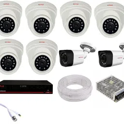 CP PLUS 6 dome 2 bullet (2.4mp), 8 channel dvr, 8 channel power supply,90m wire bundle, without hard disk with all accessories Security Camera-2