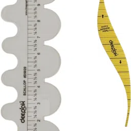 Scallop Scale & ArmHole Curve Scale Combo , Pattern Drafting Tool ,Tailoring kit Drafting Kit-picture-25