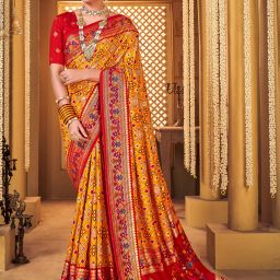 Self Design Patola Silk Blend Saree-image-29
