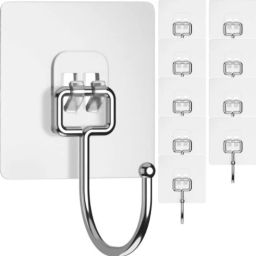 Self Adhesive Wall Hook White Towel Holder-image-52