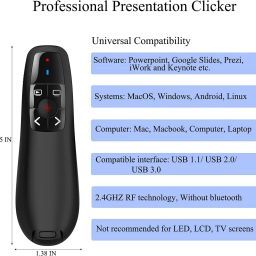 Jihaan Presenter for Presentation Laser Power Pointer black Professional Laser Pointer Presenter Slide Changer Controller Presenter image 2