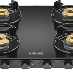 Alverio 4B |8mm Thick Toughened Glass|Forged Brass Burners| Black Drip Trays Glass, Stainless Steel Manual Gas Stove-20