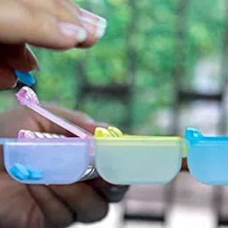 nwly 21 21 Compartment Weekly Pill Organizer, Medicine Storage , Timer Case Three-Times-a-Day {Multi Color} Pill Box image 4