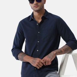 wrogn Men Regular Fit Solid Casual Shirt-picture-5