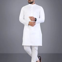 Men Cotton Blend Kurta Pyjama Set-image-32