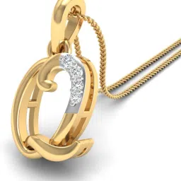 PC Jeweller The Q Alphabet 18kt Diamond Yellow Gold Pendant-image-19