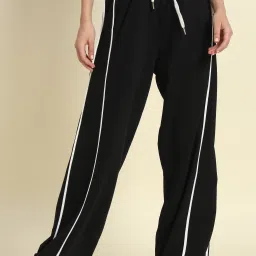 Women Colorblock Black Track Pants-image-14