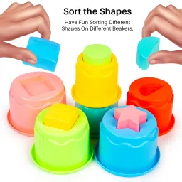 zokato Stacking Fun Beaker with Shape Sorting Educational & Learning Toy for Kids image 2