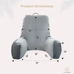 my armor Bear Reading Pillow/Bed Rest with Support Arms & Back Support for working in Bed Microfibre Solid Body Pillow Pack of 1 image 2